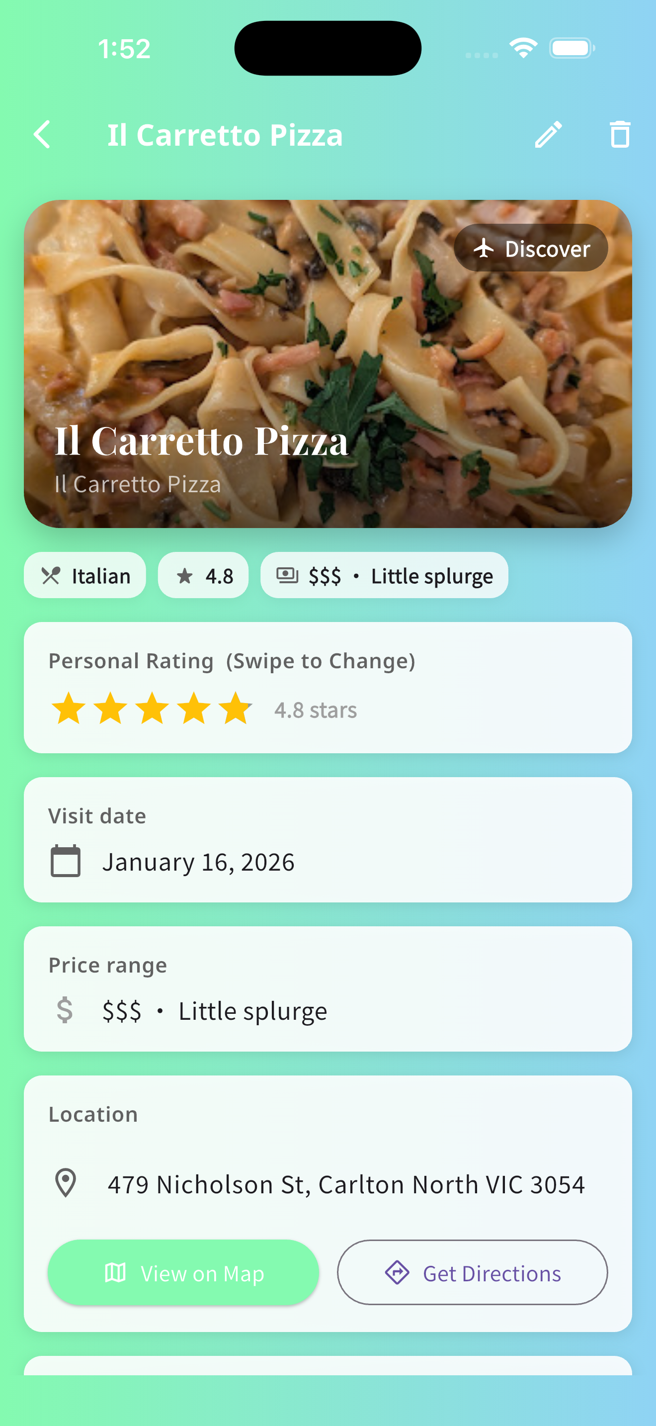 MonsterPin story card screen